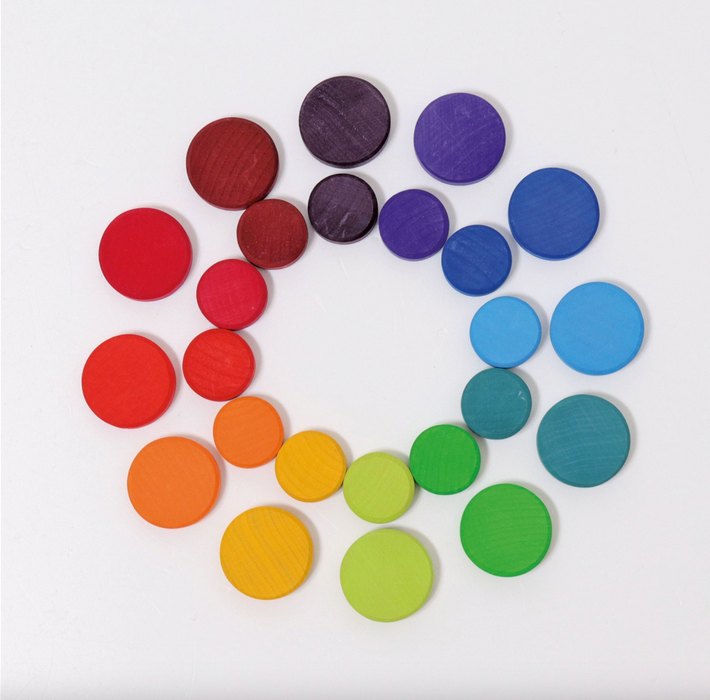 Grimm's Wooden Rainbow Coins 24pcs