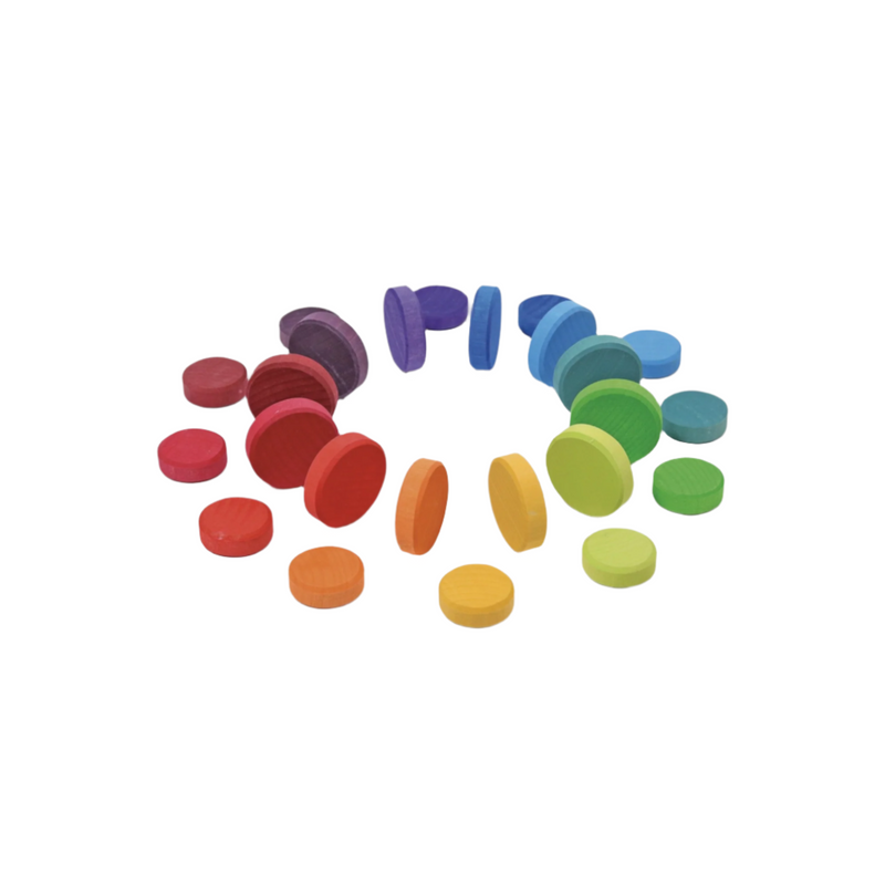 Grimm's Wooden Rainbow Coins 24pcs