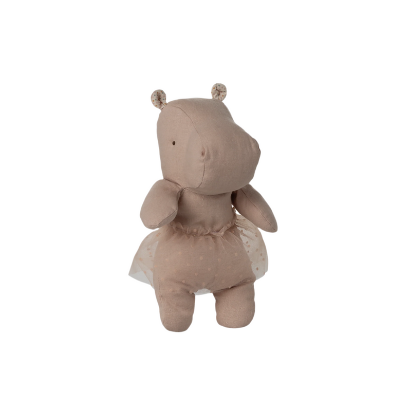 Maileg Safari friends, Hippo w. skirt, Small - Soft rose