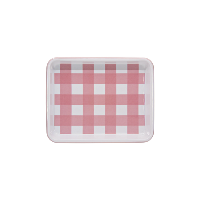 Crow Canyon Max Humphrey X CCH Gingham Enamelware Small Rectangle Tray