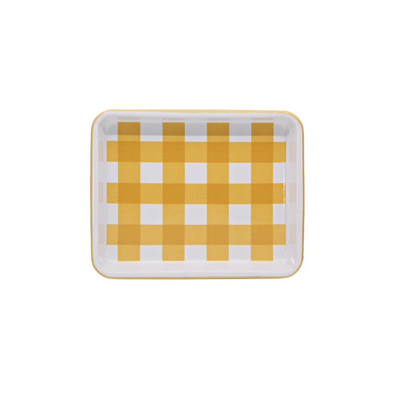 Crow Canyon Max Humphrey X CCH Gingham Enamelware Small Rectangle Tray