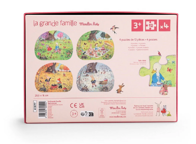 Moulin Roty Grand Famille - Seasons Mini Puzzles 4*12 pcs