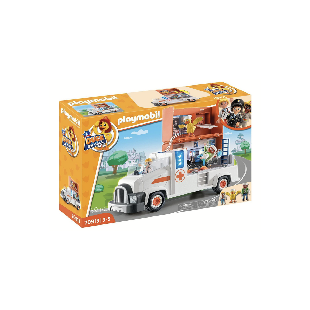 PLAYMOBIL 70913 DUCK ON CALL - Ambulance Avec Accessoires, Pour Enfants De 3 à 5 Ans