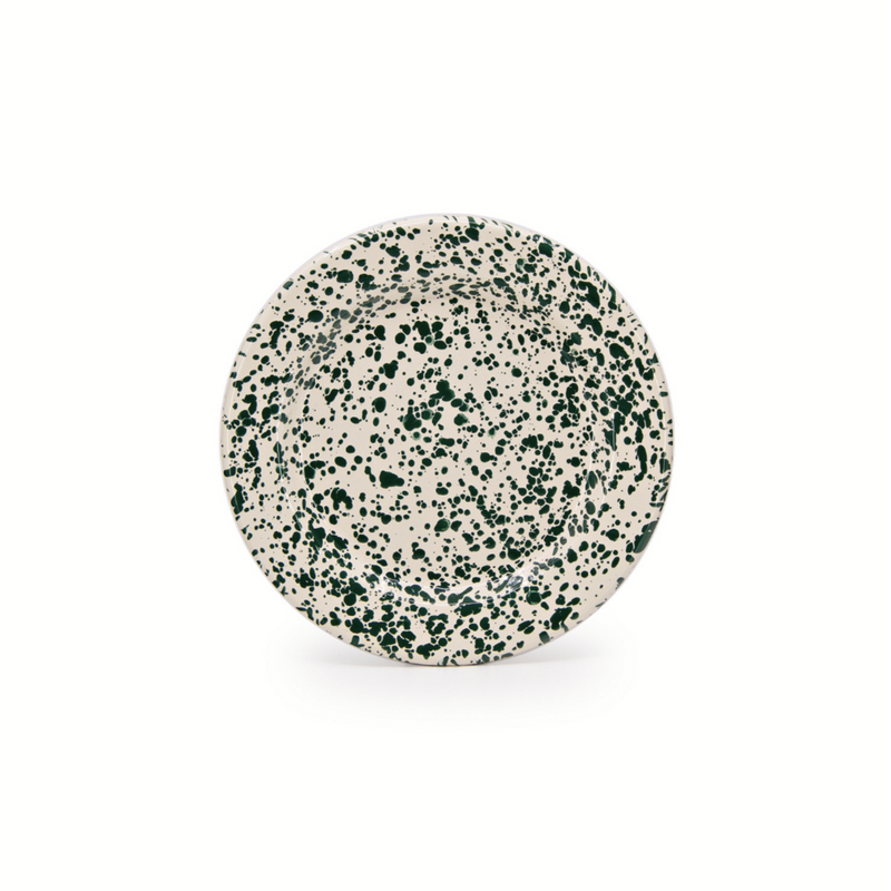 Crow Canyon Splatter Enamelware Flat Salad Plate 8 Inch