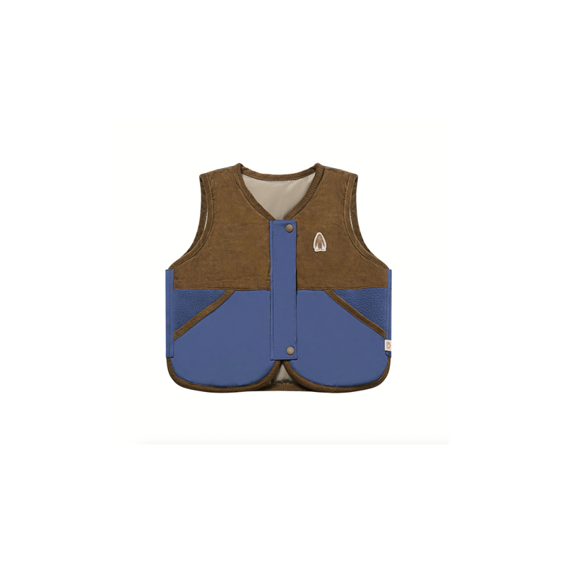 Petite Revery Recycled Fleece Down Vest - Deep Sea Blue