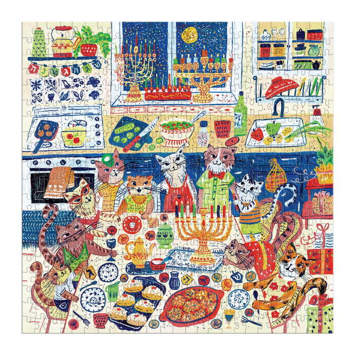 Galison: Happy Hanukcats 500 Piece Puzzle