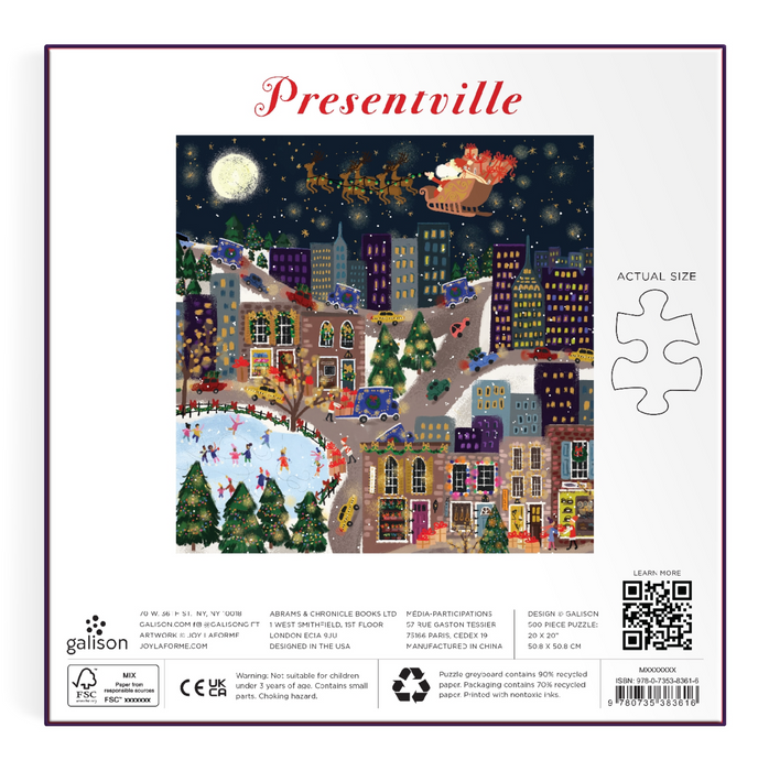 Galison Joy Laforme Presentville 500 Piece Foil Puzzle