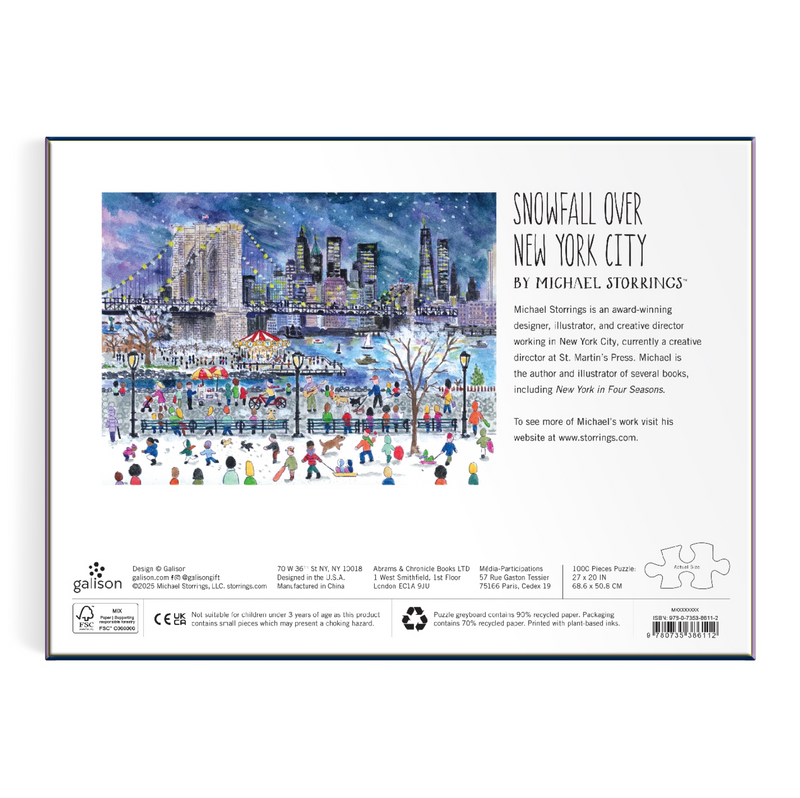 Galison: Snowfall Over New York City 1000 Piece Puzzle