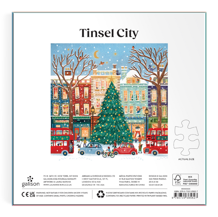 Galison Tinsel City 500 Piece Foil Puzzle