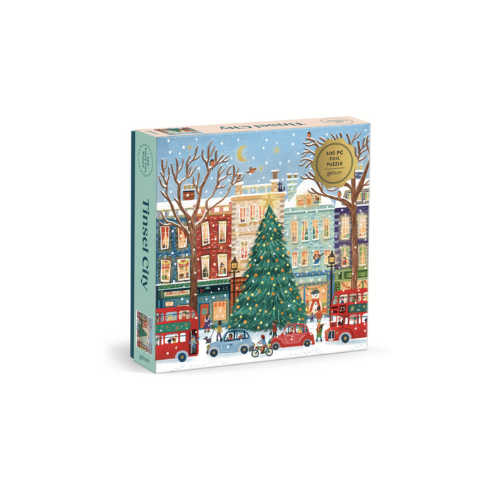 Galison Tinsel City 500 Piece Foil Puzzle