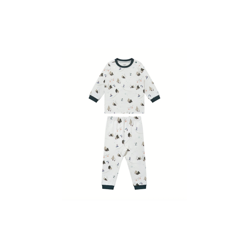 Organic Cotton Long Sleeve Two-Piece PJ Set Snug Fit- Chills 'N' Thrills