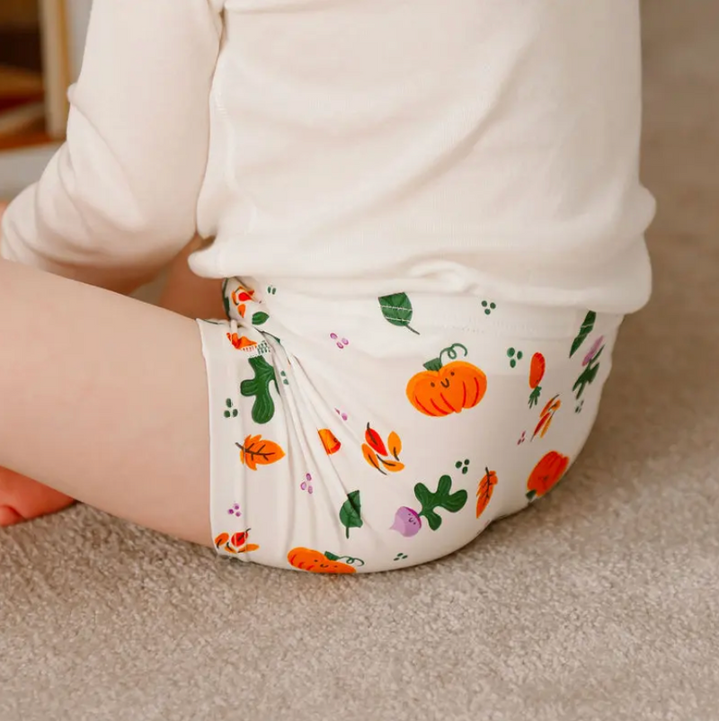 Girls Boy Short Underwear (2 Pack, Bamboo) - Harvest Time!
