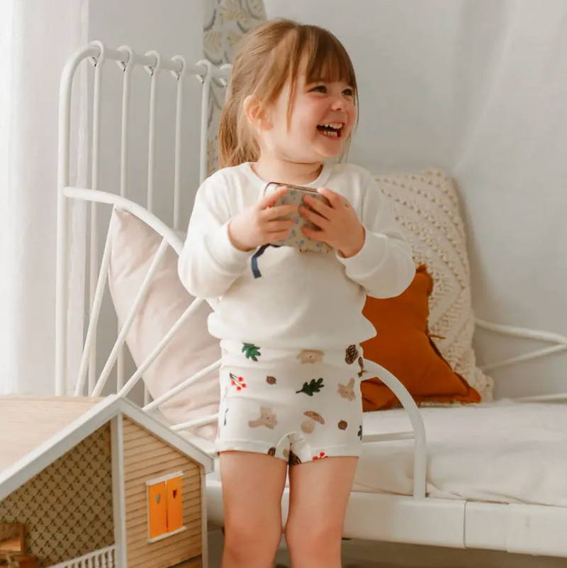 Girls Boy Short Underwear (2 Pack, Bamboo) - Fall Magic