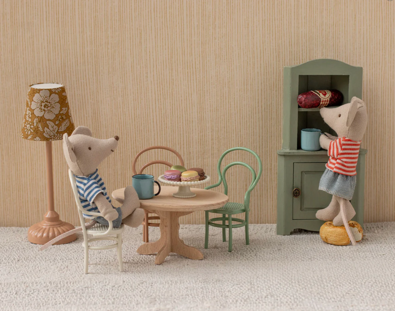 Maileg Oval dining table, Mouse - Nature