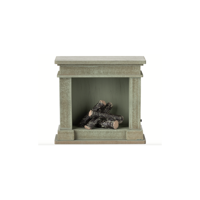 Maileg Fireplace, Miniature - Dusty green