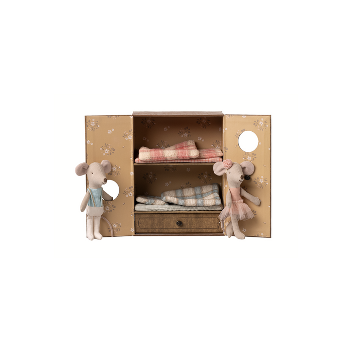 Maileg Ballet mice in dance studio, Little sister and brother