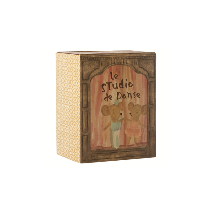 Maileg Ballet mice in dance studio, Little sister and brother