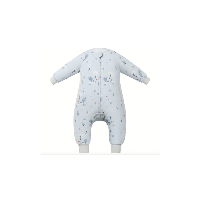 Organic Cotton Long Sleeve Footed Sleep Bag 1.0 TOG - Snowy Snuggles