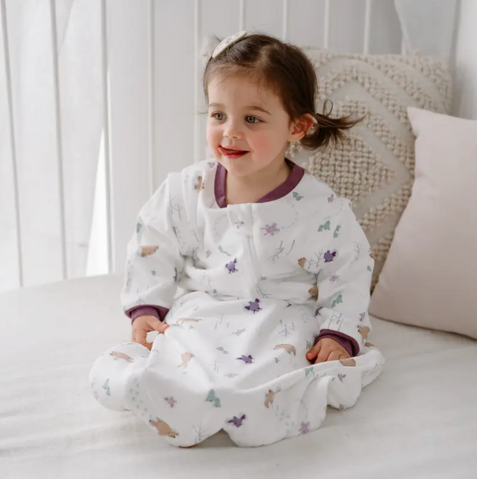 Organic Cotton Removable Sleeve Sleep Bag | 1.0 TOG - Snow Angels
