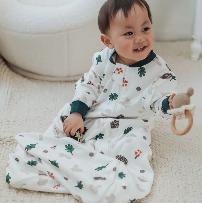 Organic Cotton Removable Sleeve Sleep Bag | 1.0 TOG - Forest Forage