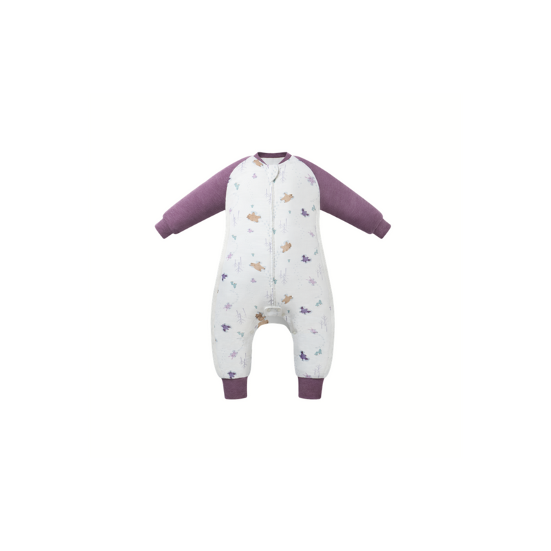 Bamboo Long Sleeve Footed Sleep Bag | 2.5 TOG - Snow Angels