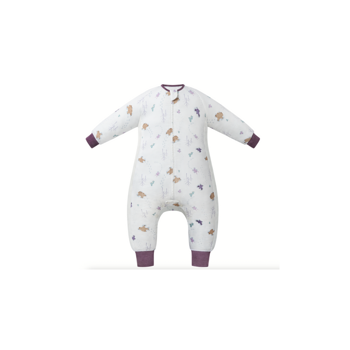 Organic Cotton Long Sleeve Footed Sleep Bag | 1.0 TOG - Snow Angels
