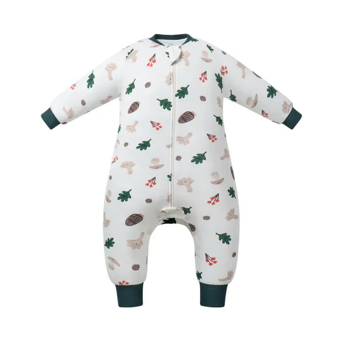 Organic Cotton Long Sleeve Footed Sleep Bag | 1.0 TOG - Forest Forage