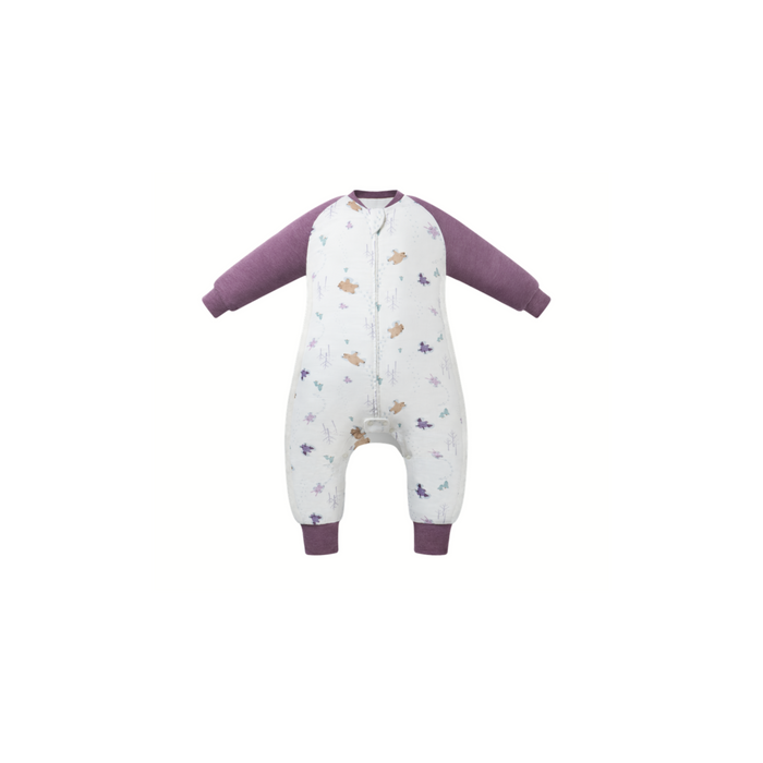 Bamboo Long Sleeve Footed Sleep Bag | 1.0 TOG - Snow Angels