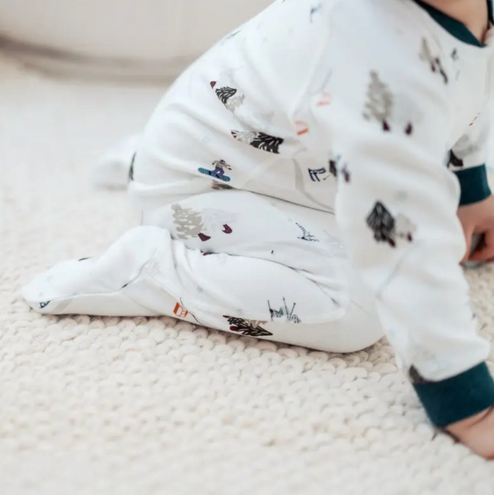Organic Cotton Long Sleeve Footed Sleeper - Chills 'N' Thrills
