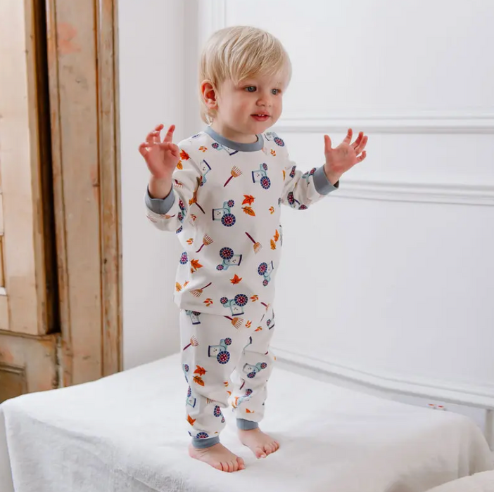 Organic Cotton Long Sleeve Two-Piece PJ Set - On The Farm