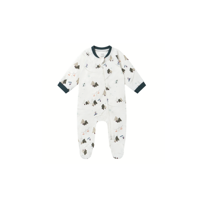 Organic Cotton Long Sleeve Footed Sleeper - Chills 'N' Thrills
