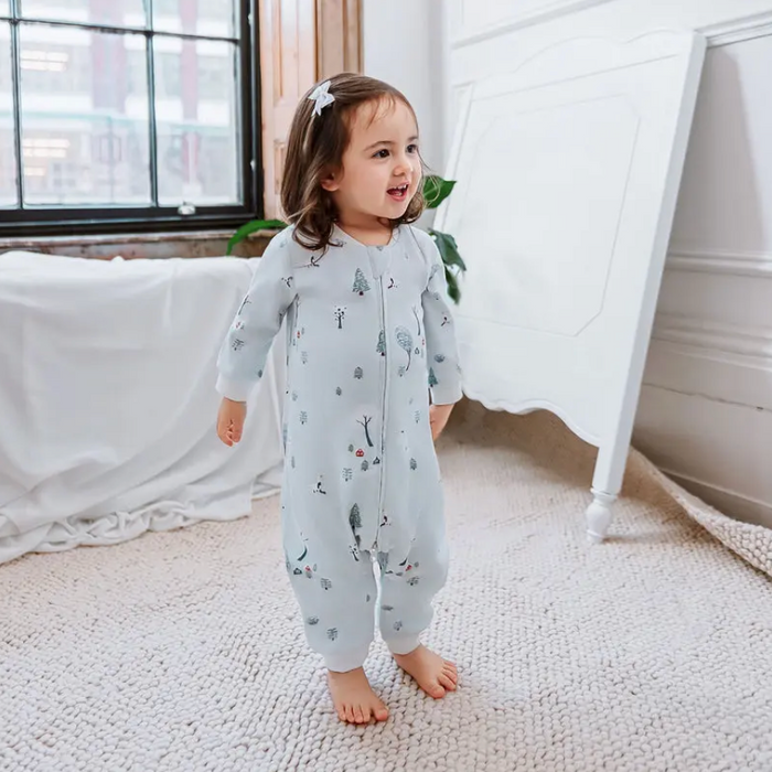 Organic Cotton Long Sleeve Romper - Snowy Snuggles