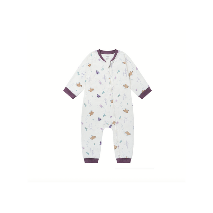 Organic Cotton Long Sleeve Footless Sleeper - Snow Angels