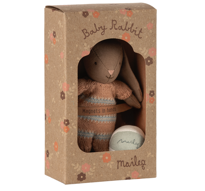 Maileg Bunny set, Micro - Brown - Dusty rose