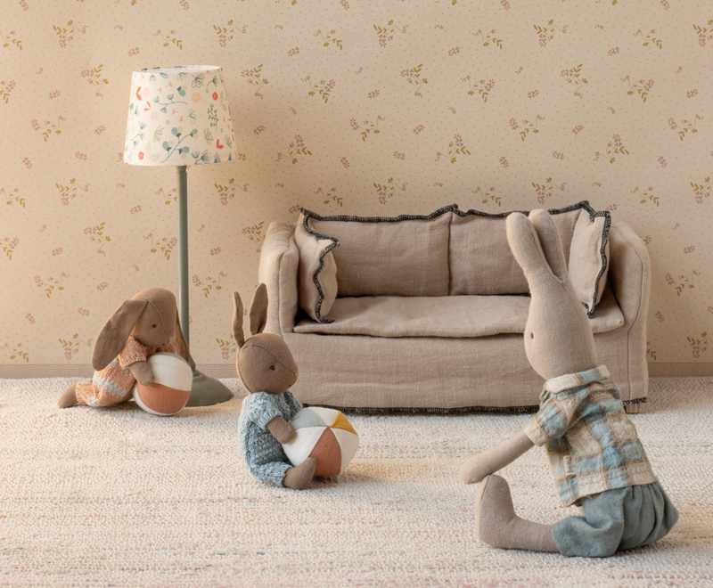 Maileg Bunny set, Micro - Brown - Dusty rose