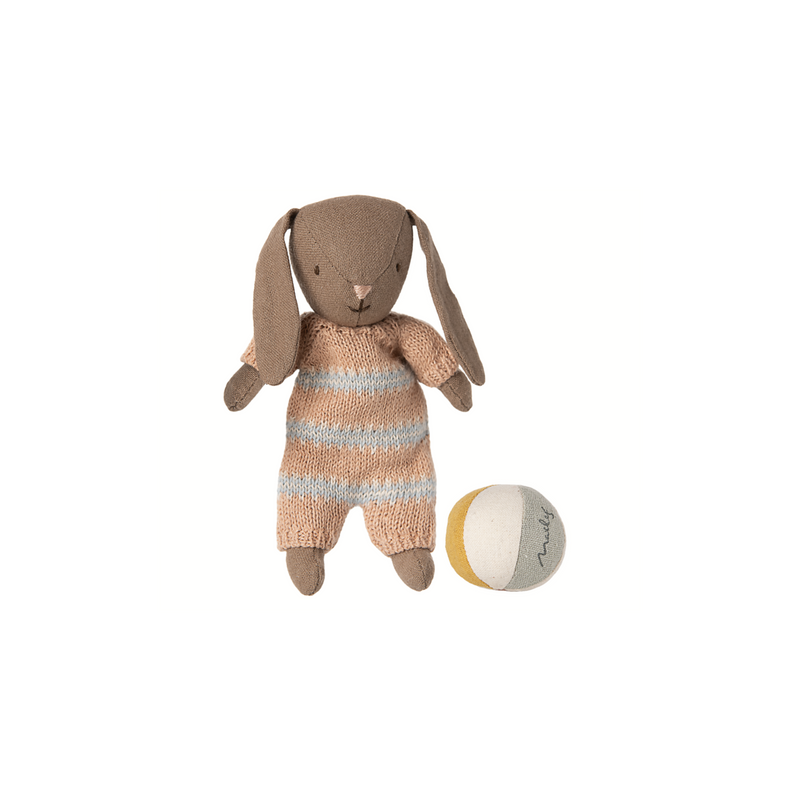 Maileg Bunny set, Micro - Brown - Dusty rose