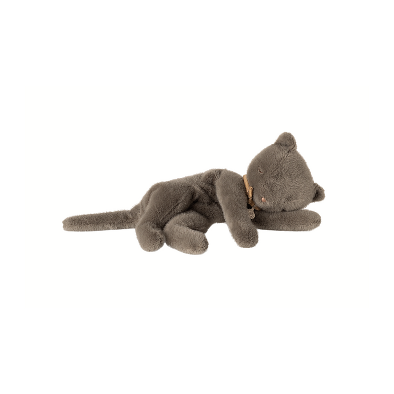 Maileg Sleeping kitten plush, Medium - Grey