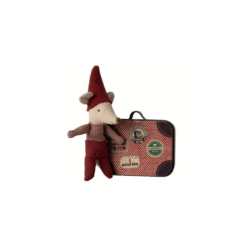 Maileg Christmas mouse, Baby in suitcase