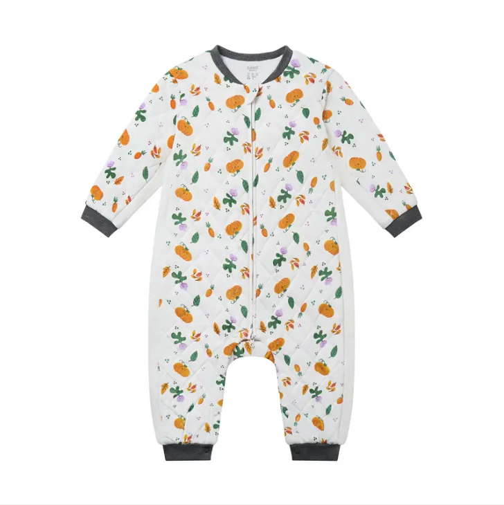Bamboo Jersey Quilted Long Sleeve Romper - Squish Squash