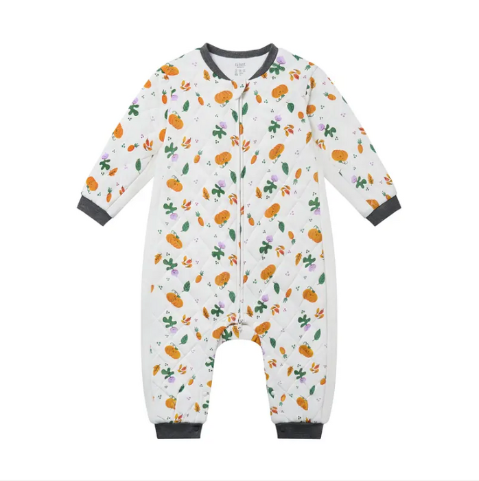 Bamboo Jersey Quilted Long Sleeve Romper - Squish Squash