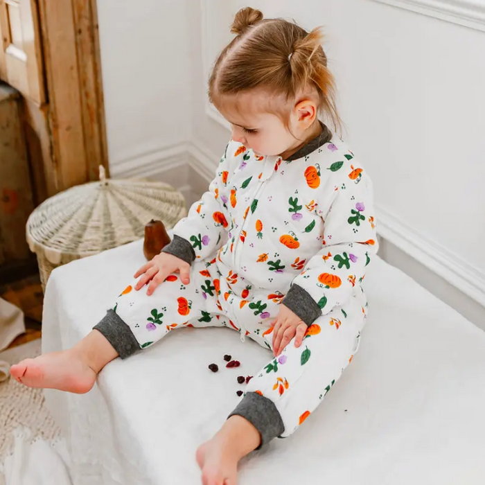 Bamboo Jersey Quilted Long Sleeve Romper - Squish Squash