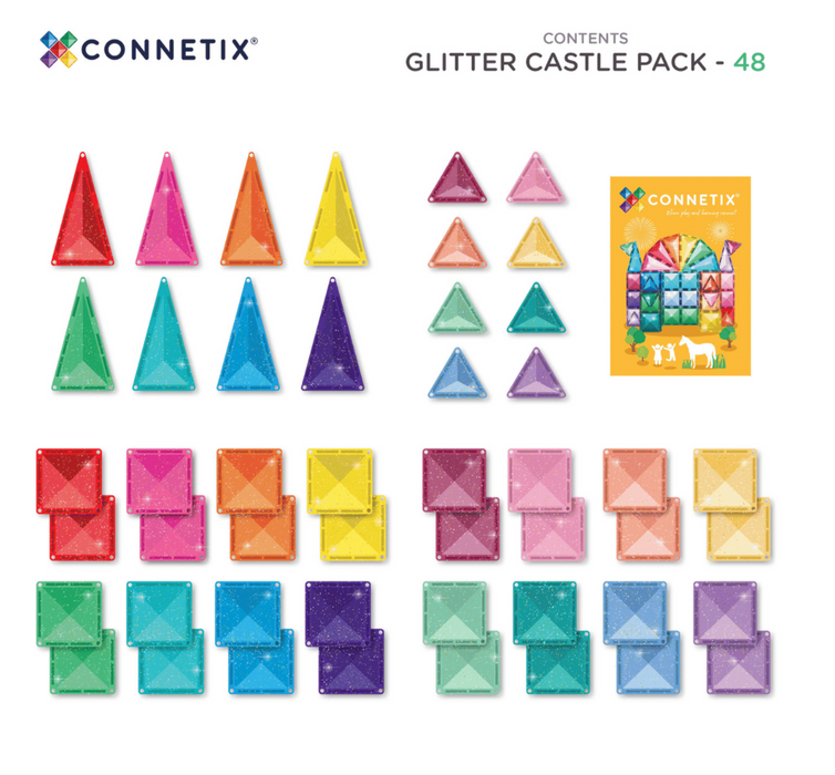 Connetix Glitter Castle Pack 48 pc