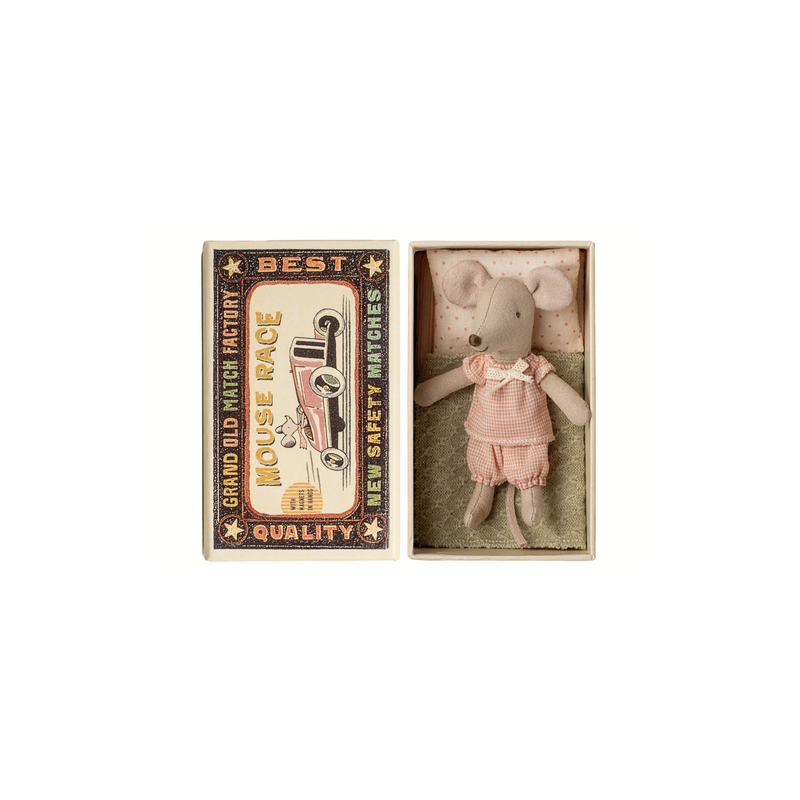 Maileg Little sister mouse in matchbox