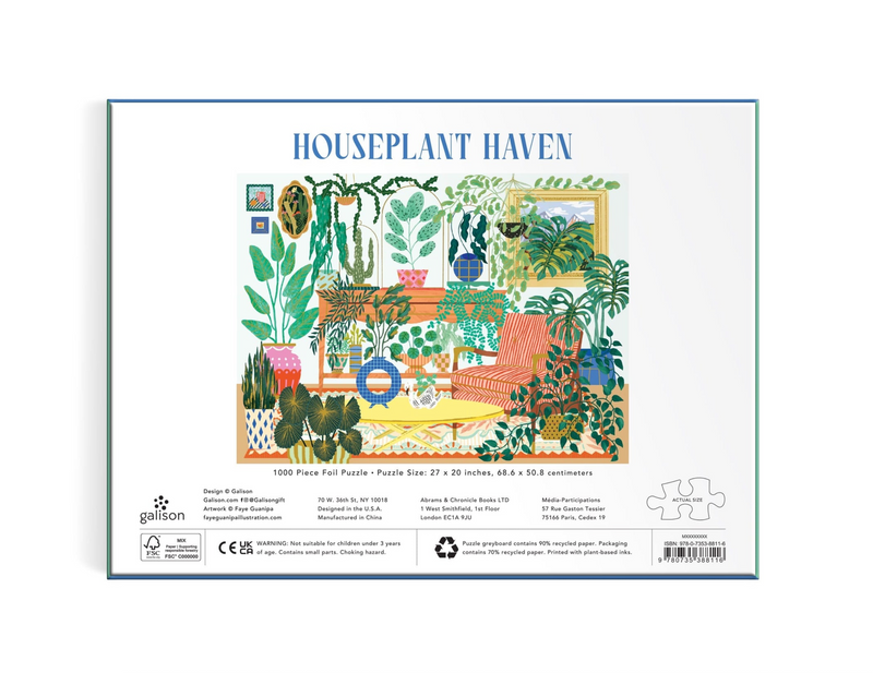 Galison: Houseplant Haven 1000 Piece Foil Puzzle
