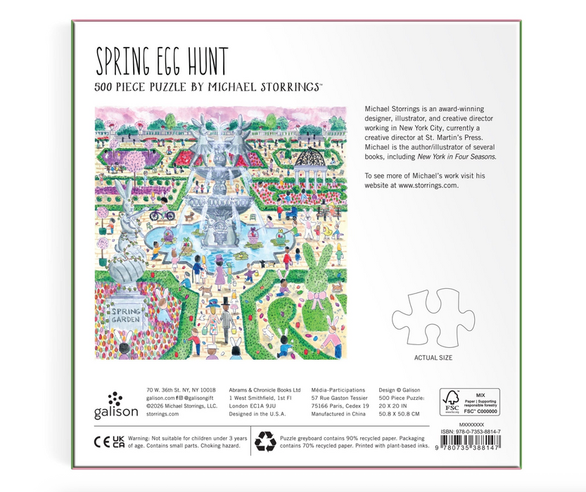 Galison: Michael Storrings Spring Egg Hunt 500 Piece Puzzle