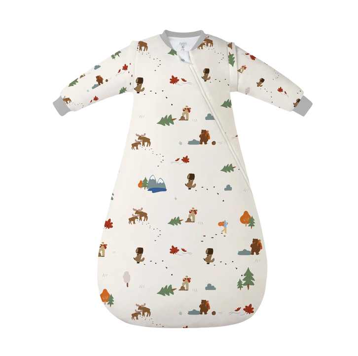 Organic Cotton Removable Sleeve Sleep Bag | 1.0 TOG - Timber