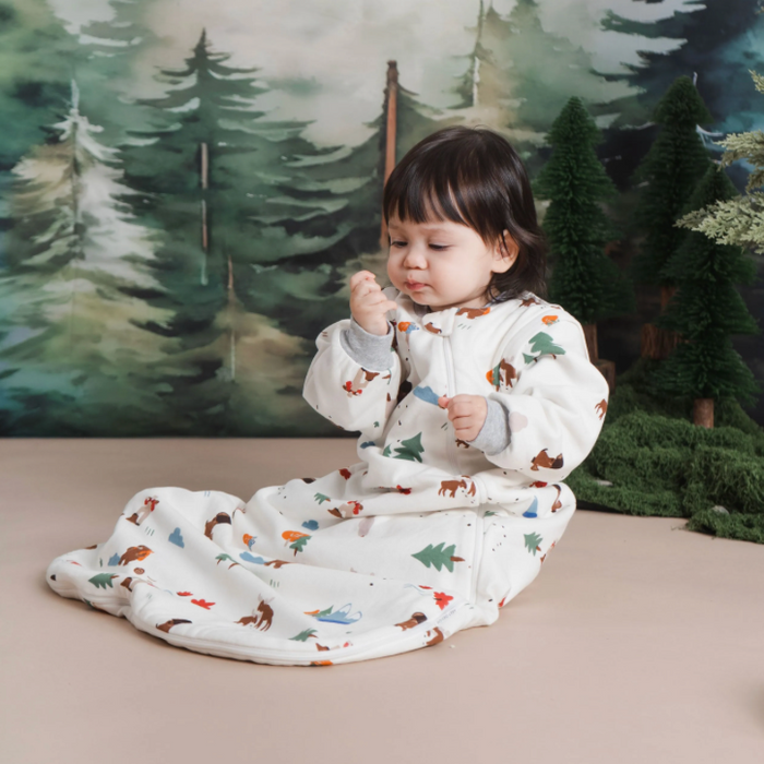 Organic Cotton Removable Sleeve Sleep Bag | 1.0 TOG - Timber