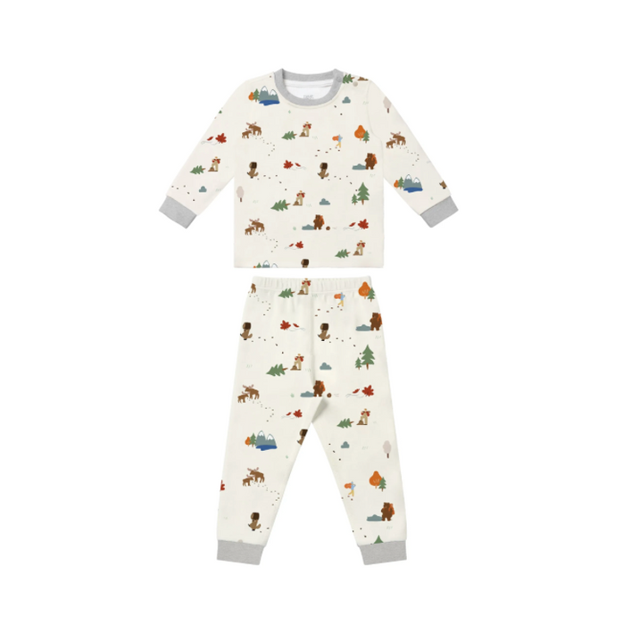 Organic Cotton Long Sleeve Two-Piece PJ Set - Timber