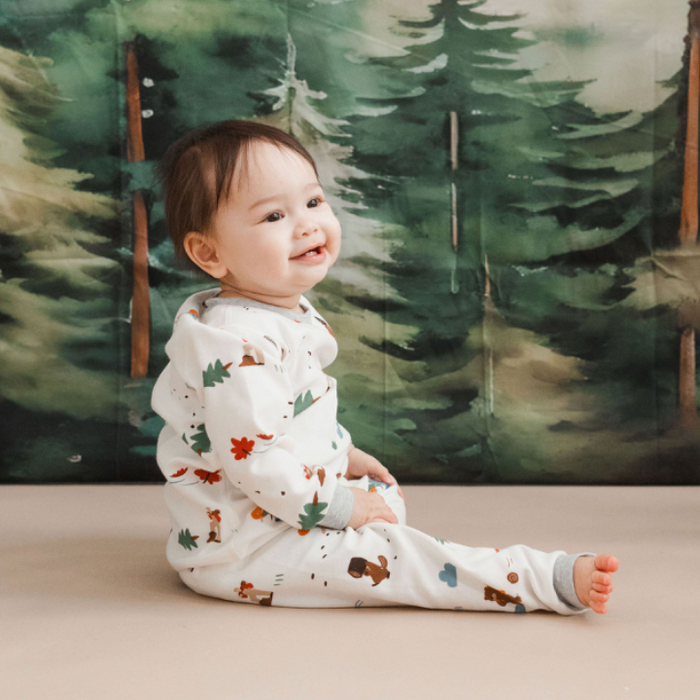 Organic Cotton Long Sleeve Two-Piece PJ Set - Timber