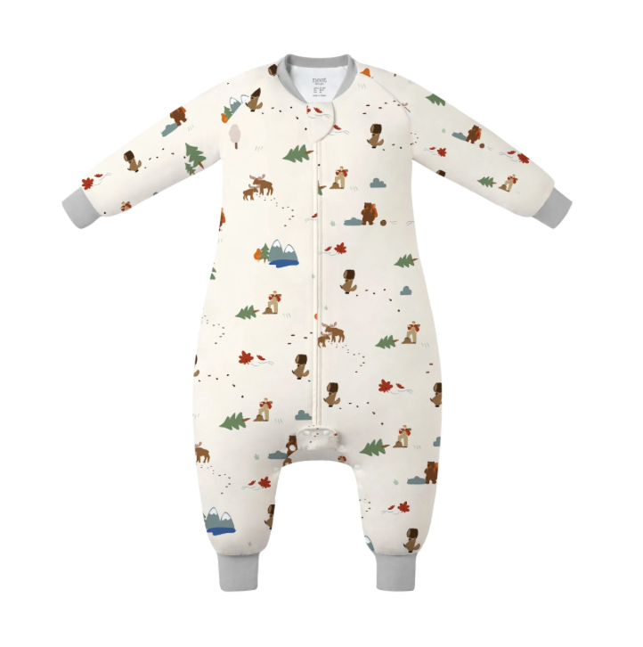 Organic Cotton Long Sleeve Footed Sleep Bag | 1.0 TOG - Timber